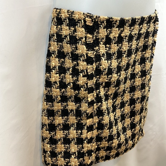 House of Harlow 1960 Tweed Crop Top & Skirt Houndstooth Set Tan/Black Size M NEW - Picture 7 of 16